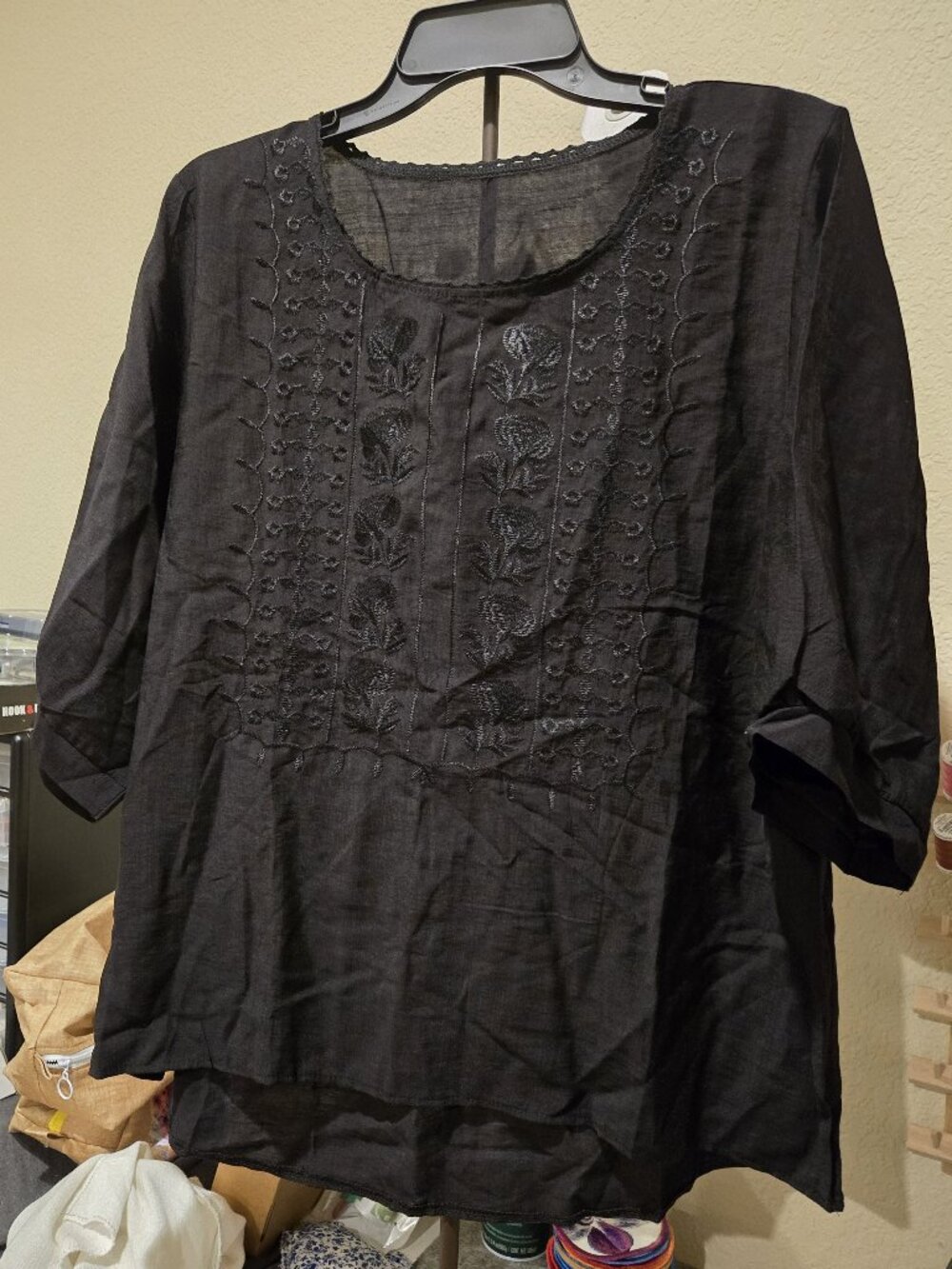 3 Women Tops Asymmetrical Button Front, Floral Boho Peasant Top